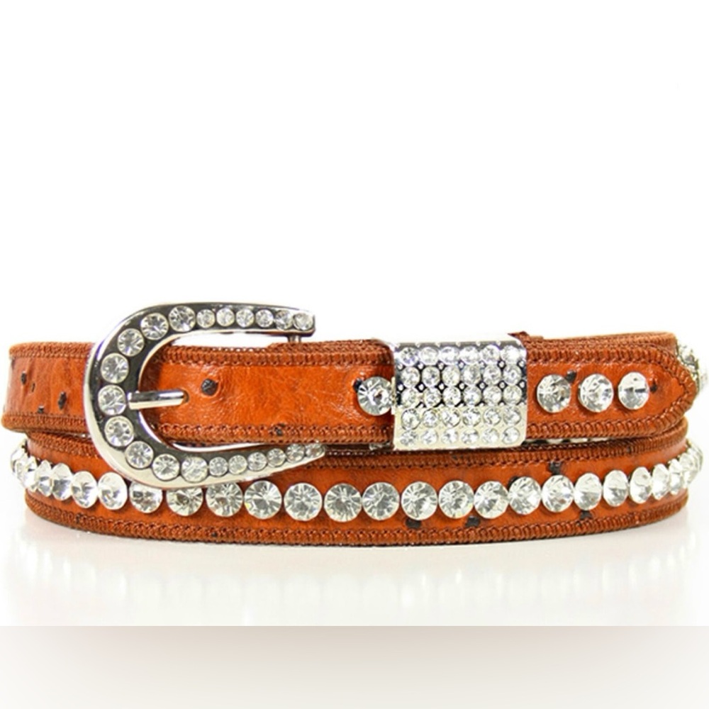 Shyanne Brown Leather Rhinestone Western Belt